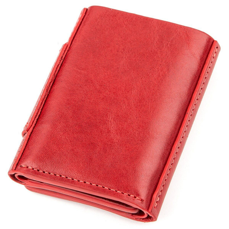 Суворе портмоне жіноче з гладкої шкіри GRANDE PELLE Червоне