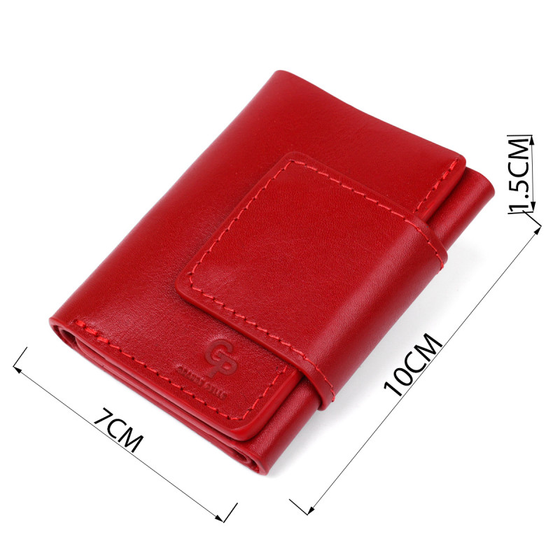 Суворе портмоне жіноче з гладкої шкіри GRANDE PELLE Червоне