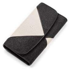 Кошелек женский STINGRAY LEATHER из натуральной кожи морского ската Черный