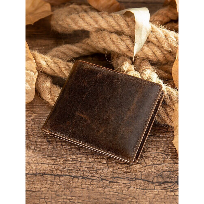 Портмоне шкіряне компактне Vintage Коричневе