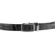 Ремень-автомат CROCODILE LEATHER из натуральной кожи крокодила (каймана) Черный