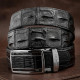 Ремінь-автомат CROCODILE LEATHER з натуральної шкіри крокодила (каймана) Чорний