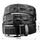 Ремень-автомат CROCODILE LEATHER из натуральной кожи крокодила (каймана) Черный