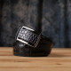 Ремень-автомат CROCODILE LEATHER из натуральной кожи крокодила (каймана) Черный
