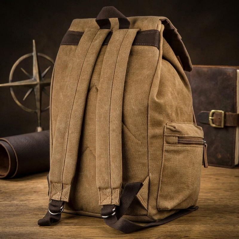 Рюкзак текстильний похідний Vintage Коричневий