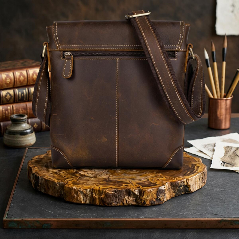 Чоловіча сумка для документів та міста Vintage Коричнева