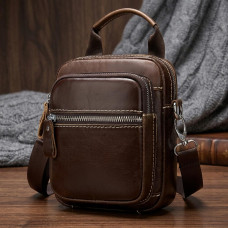 Сумка-барсетка на пояс чоловіча шкіряна Vintage Коричнева