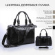 Шкіряна дорожня сумка для подорожей відряджень та спортзалу Vintage Чорна