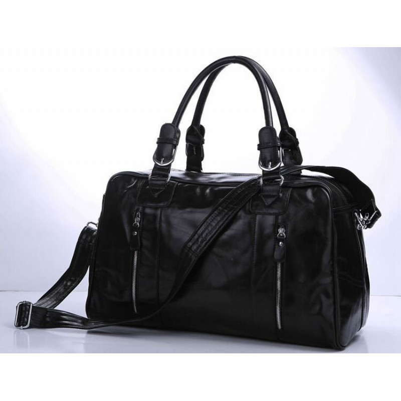 Сумка дорожная Vintage кожаная Черная
