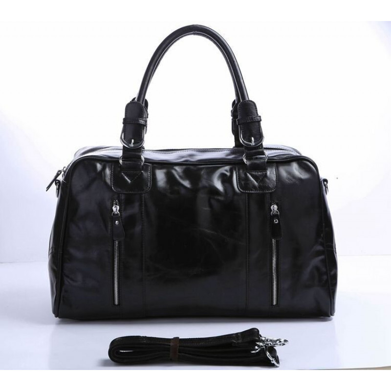 Сумка дорожная Vintage кожаная Черная