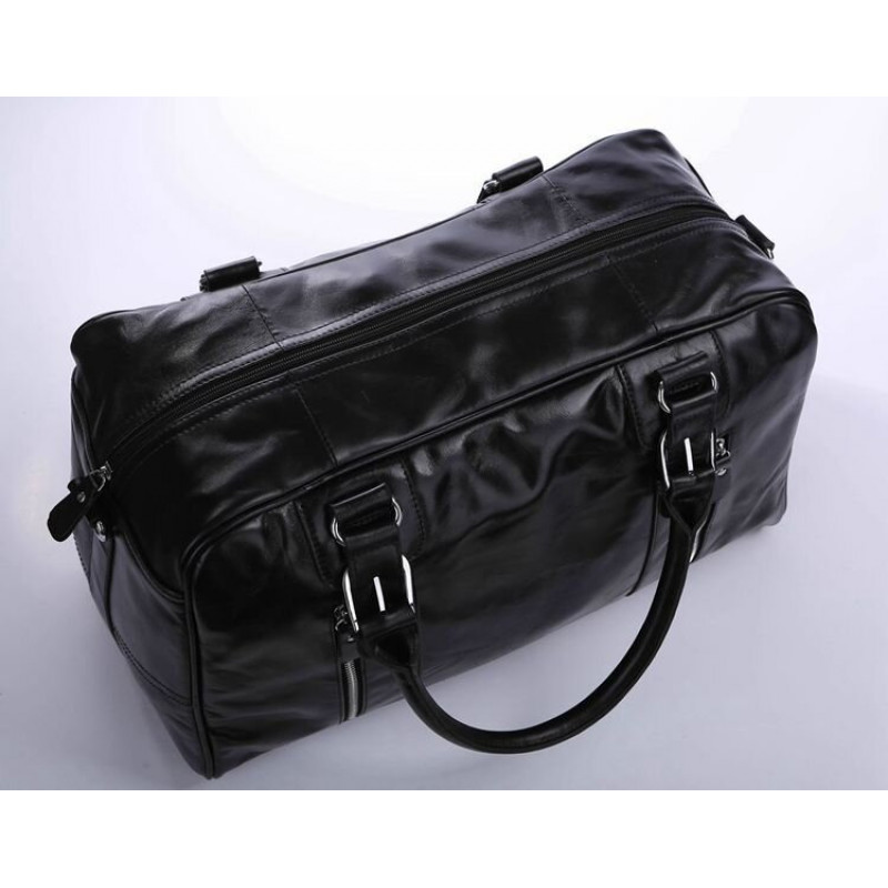 Сумка дорожная Vintage кожаная Черная