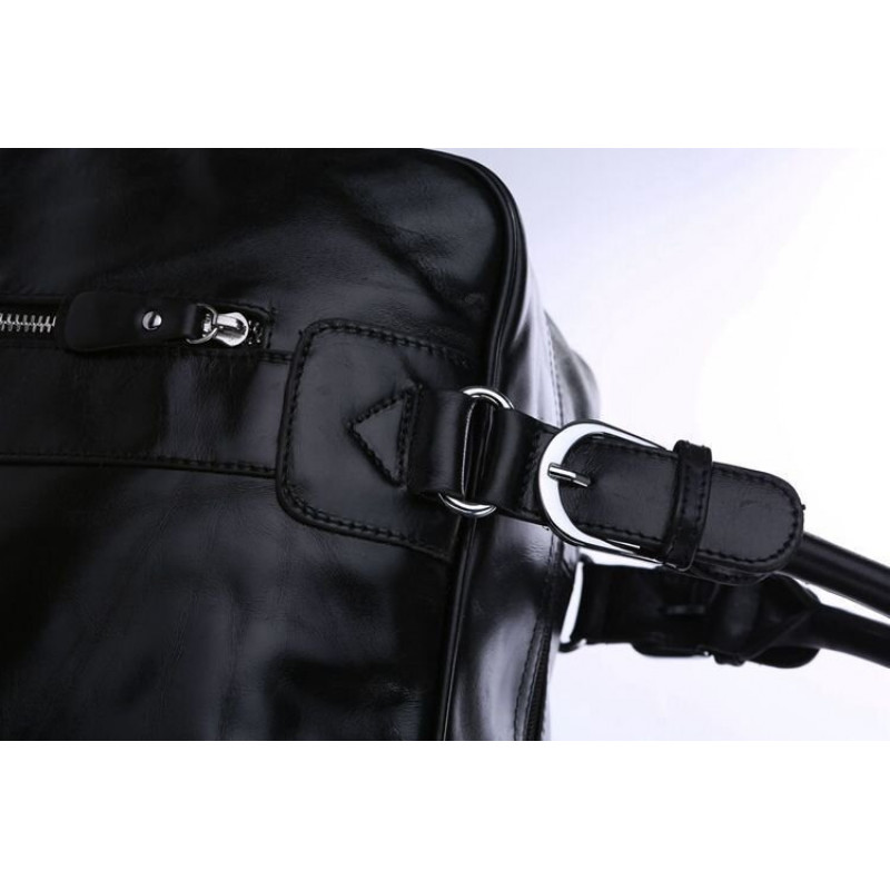 Сумка дорожная Vintage кожаная Черная