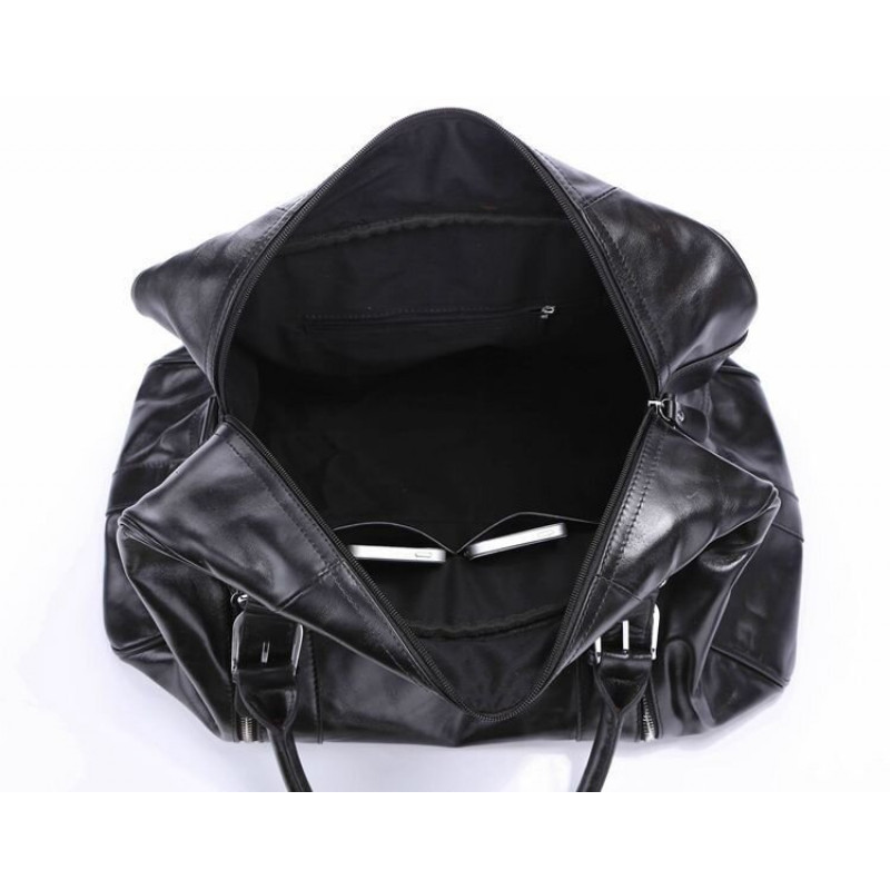 Сумка дорожная Vintage кожаная Черная