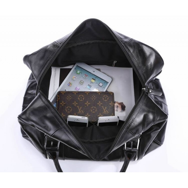 Сумка дорожная Vintage кожаная Черная