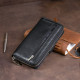 Вертикальный вместительный кошелек из кожи унисекс ST Leather Черный