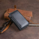 Горизонтальное портмоне из кожи унисекс на магните ST Leather Черное