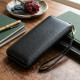 Жіночий шкіряний клатч для карток купюр та документів ST Leather Чорний