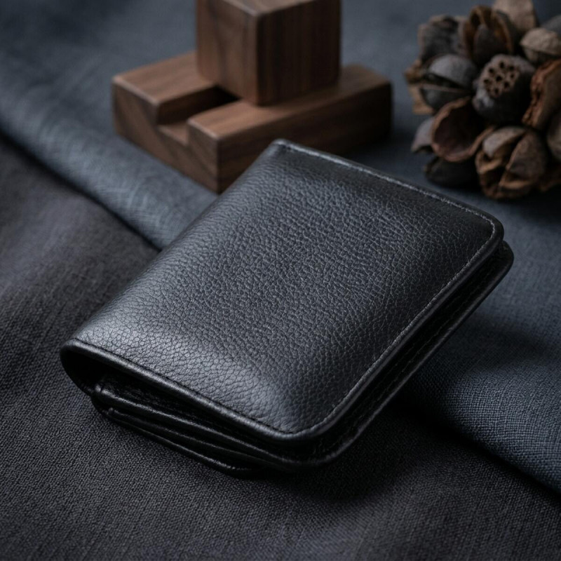 Маленький гаманець на кнопці жіночий ST Leather Чорний