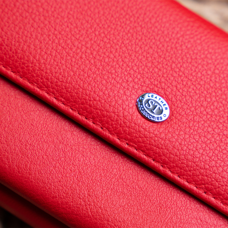 Кошелек с кармашком на лицевой стороне женский ST Leather Красный