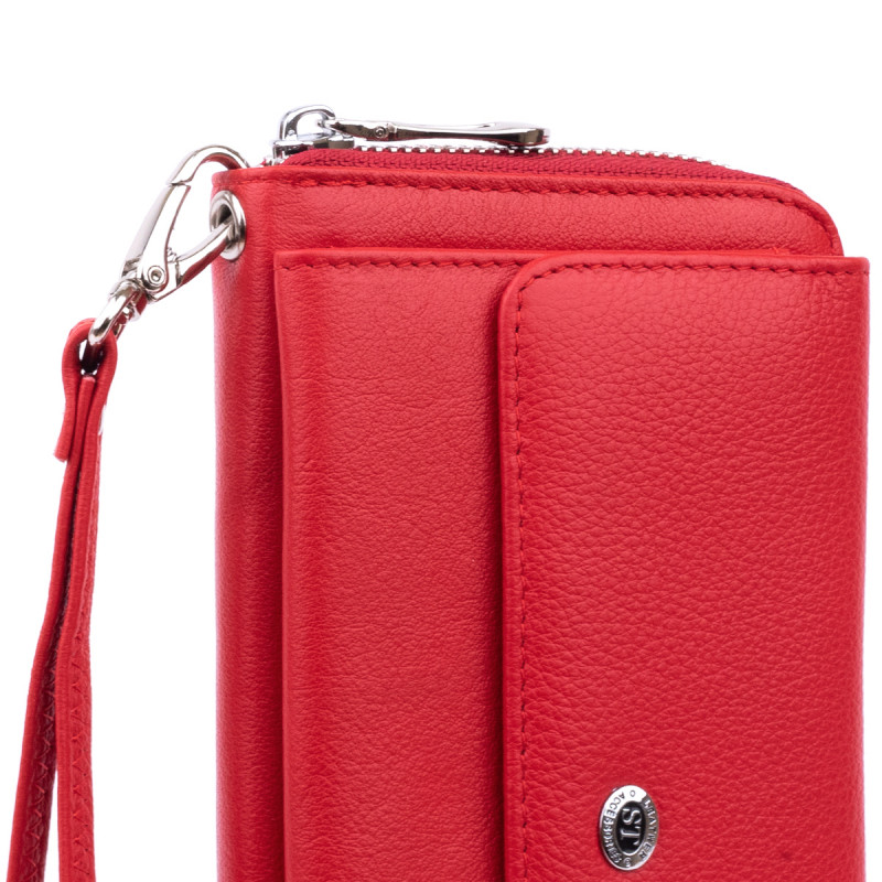 Кошелек с кармашком на лицевой стороне женский ST Leather Красный