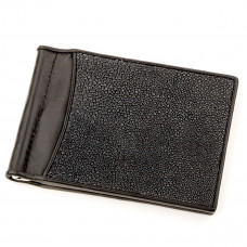 Зажим для денег STINGRAY LEATHER из натуральной кожи морского ската Черный