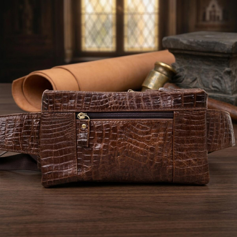 Бананка поясна під шкіру рептилії унісекс Vintage Коричнева