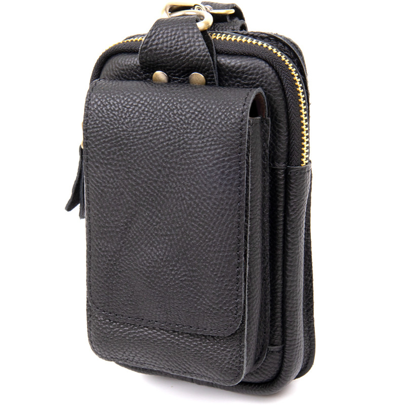 Сумка унисекс на пояс на одно отделение Vintage Черная