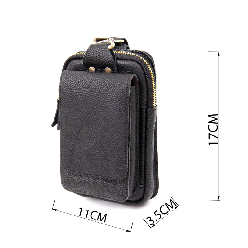 Сумка унисекс на пояс на одно отделение Vintage Черная