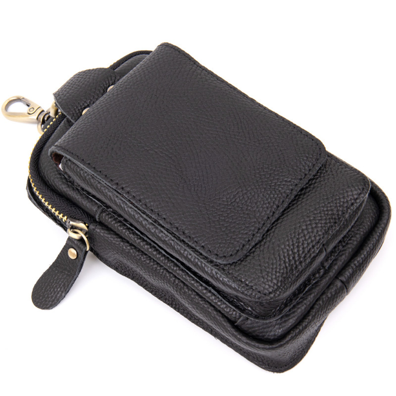 Сумка унисекс на пояс на одно отделение Vintage Черная