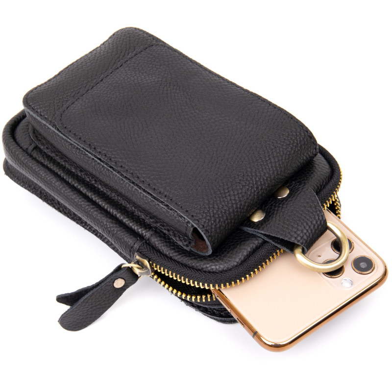 Сумка унисекс на пояс на одно отделение Vintage Черная