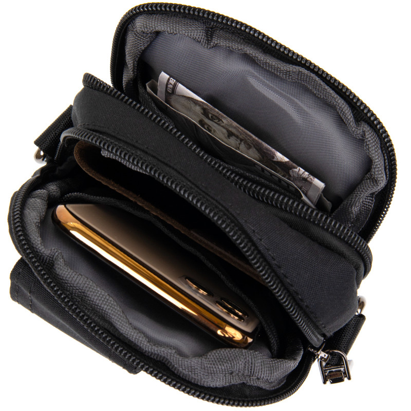 Сумка на пояс нейлон Vintage Чорна