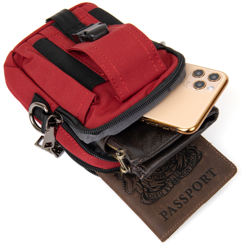 Сумка на пояс нейлон Vintage Червона