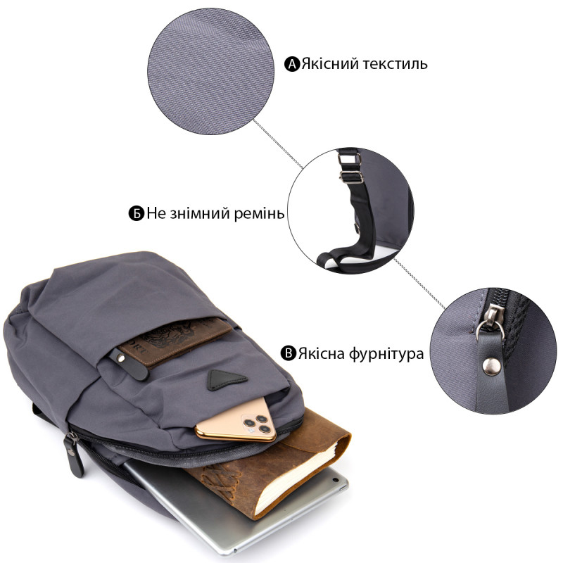 Сумка через плечо нейлон Vintage Серая