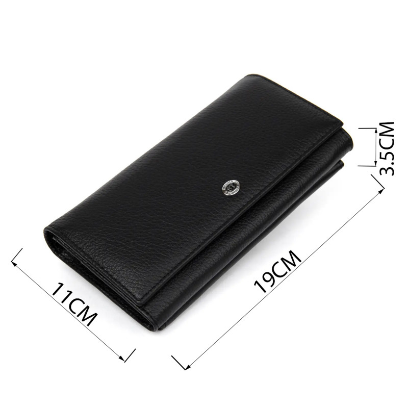 Добротный женский кошелек ST Leather  Черный