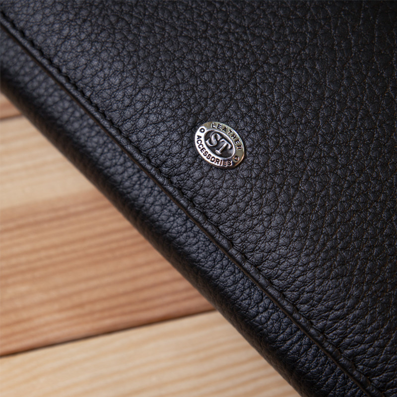 Добротный женский кошелек ST Leather  Черный