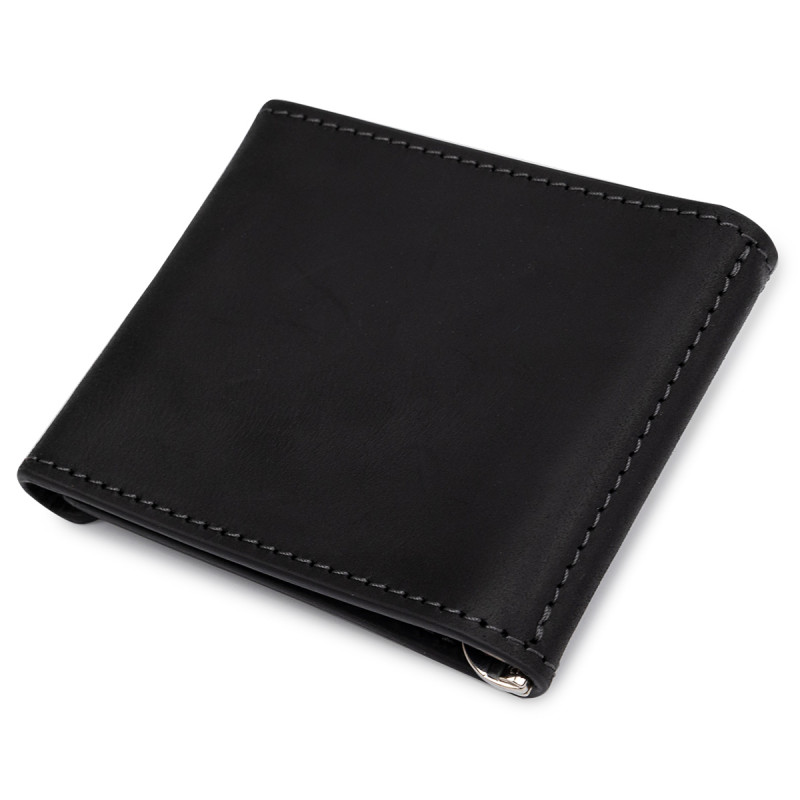 Мужской практичный зажим для денег GRANDE PELLE Черный