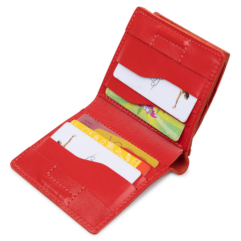 Небольшое женское портмоне GRANDE PELLE Красный