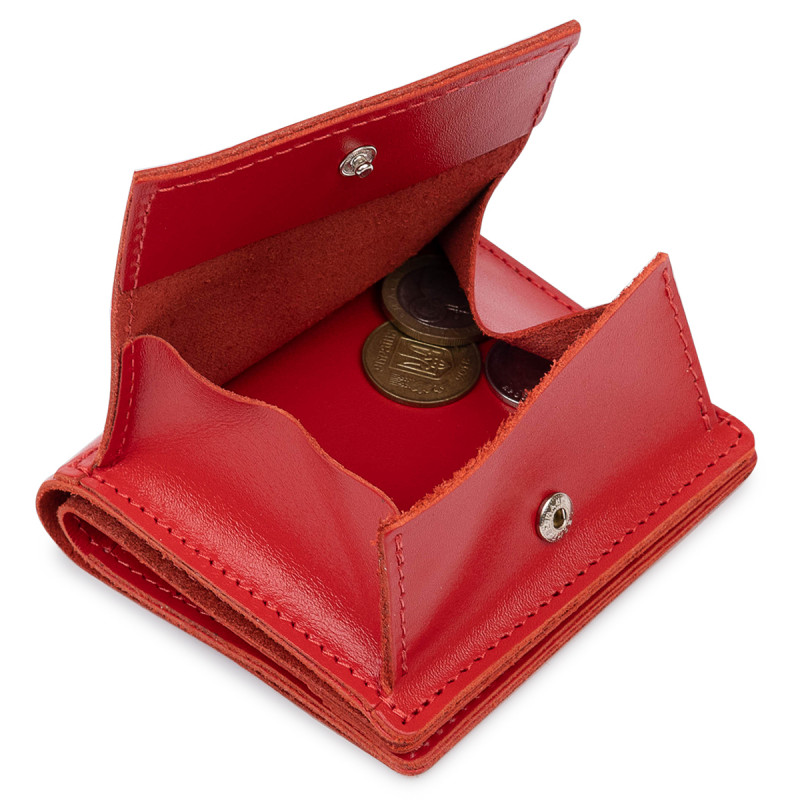 Небольшое женское портмоне GRANDE PELLE Красный