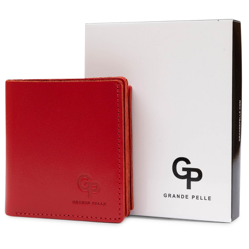 Небольшое женское портмоне GRANDE PELLE Красный
