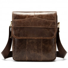 Сумка Vintage из натуральной гладкой кожи Коричневая