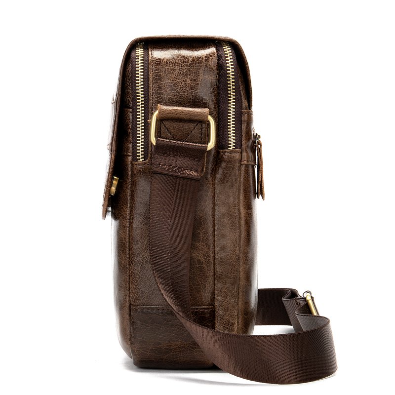 Сумка Vintage из натуральной гладкой кожи Коричневая