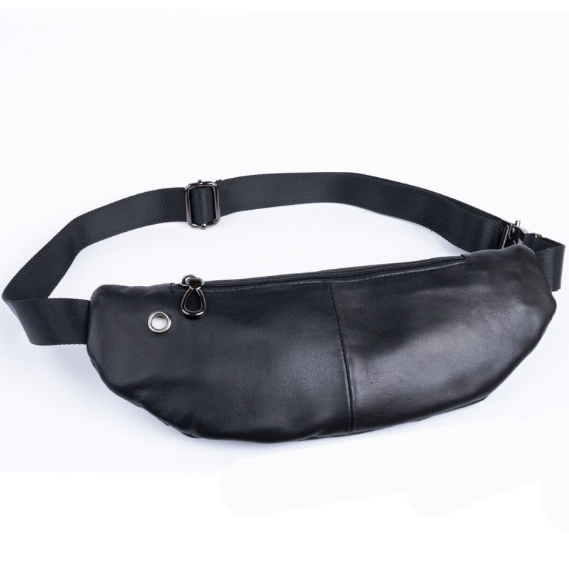 Поясна сумка з натуральної шкіри Vintage Чорна