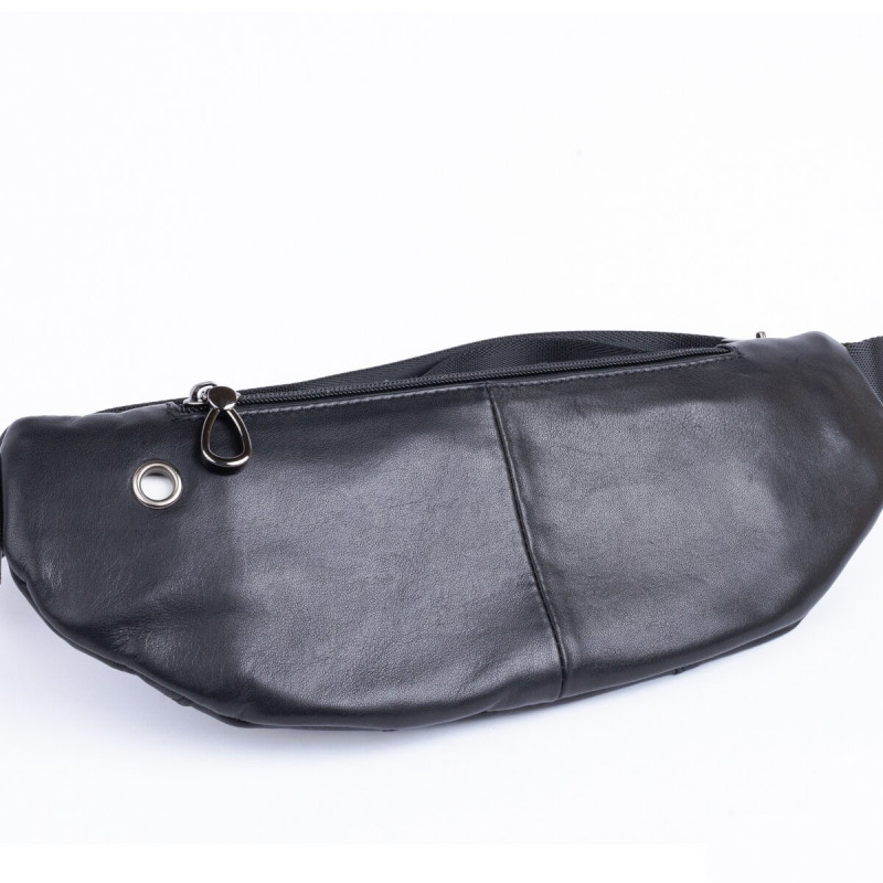 Поясна сумка з натуральної шкіри Vintage Чорна