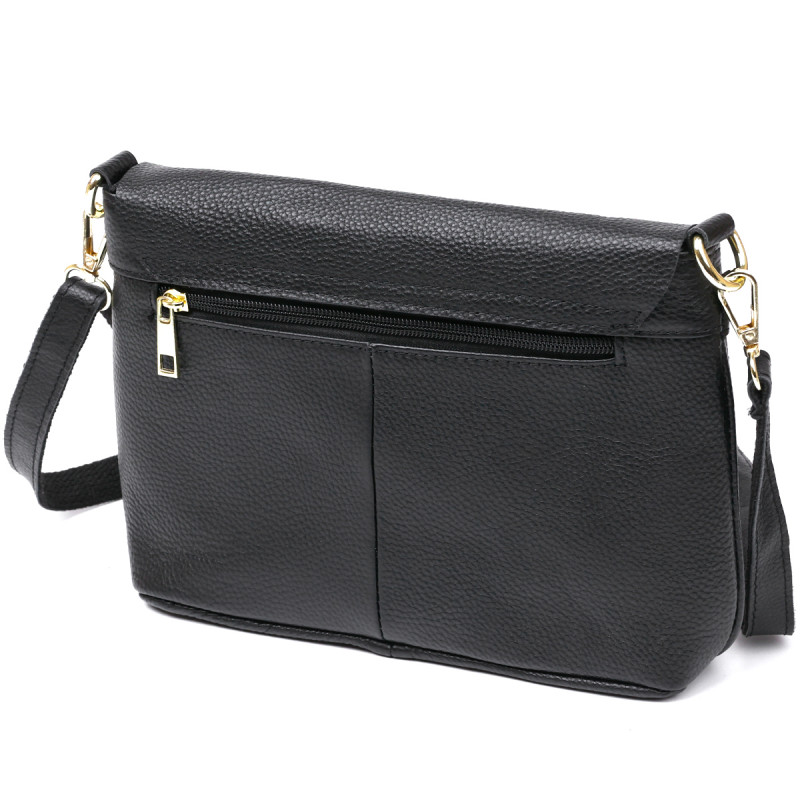 Невелика жіноча шкіряна сумка Vintage Чорний