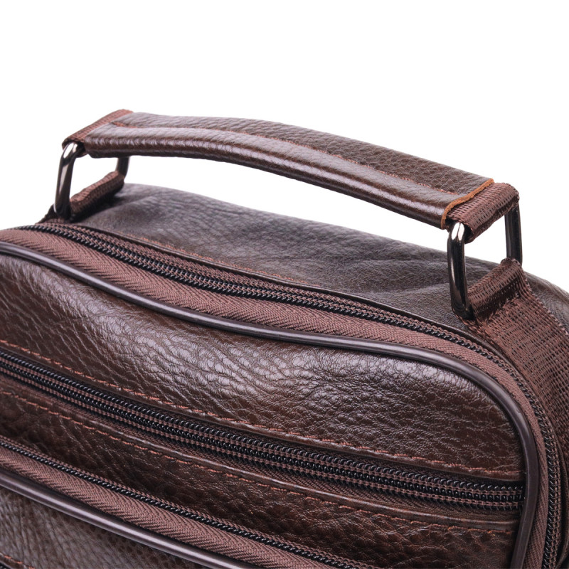 Практичная мужская сумка кожаная Vintage Коричневая