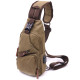 Сумка через плечо с USB кабелем мужская из плотного текстиля Vintage Оливковая