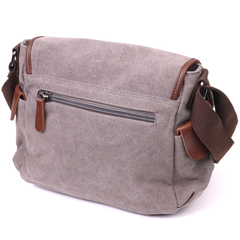 Практична горизонтальна чоловіча сумка з текстилю Vintage Сіра