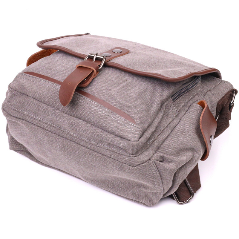Практична горизонтальна чоловіча сумка з текстилю Vintage Сіра