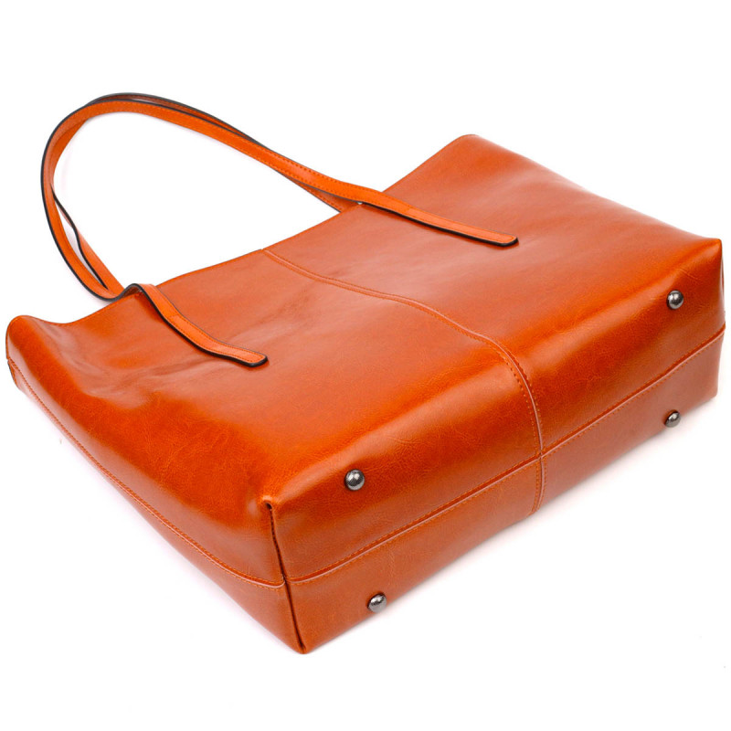 Стильная сумка шоппер из натуральной кожи Vintage Рыжая