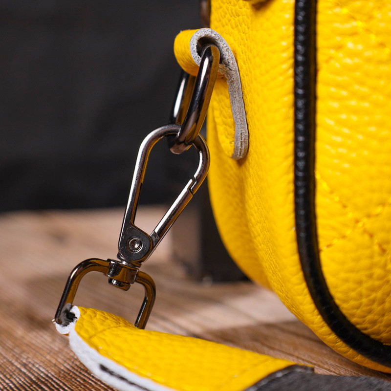 Прямокутна жіноча сумка крос-боді з натуральної шкіри Vintage Жовта